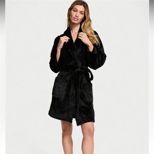 Victoria's Secret Black Plush Robe